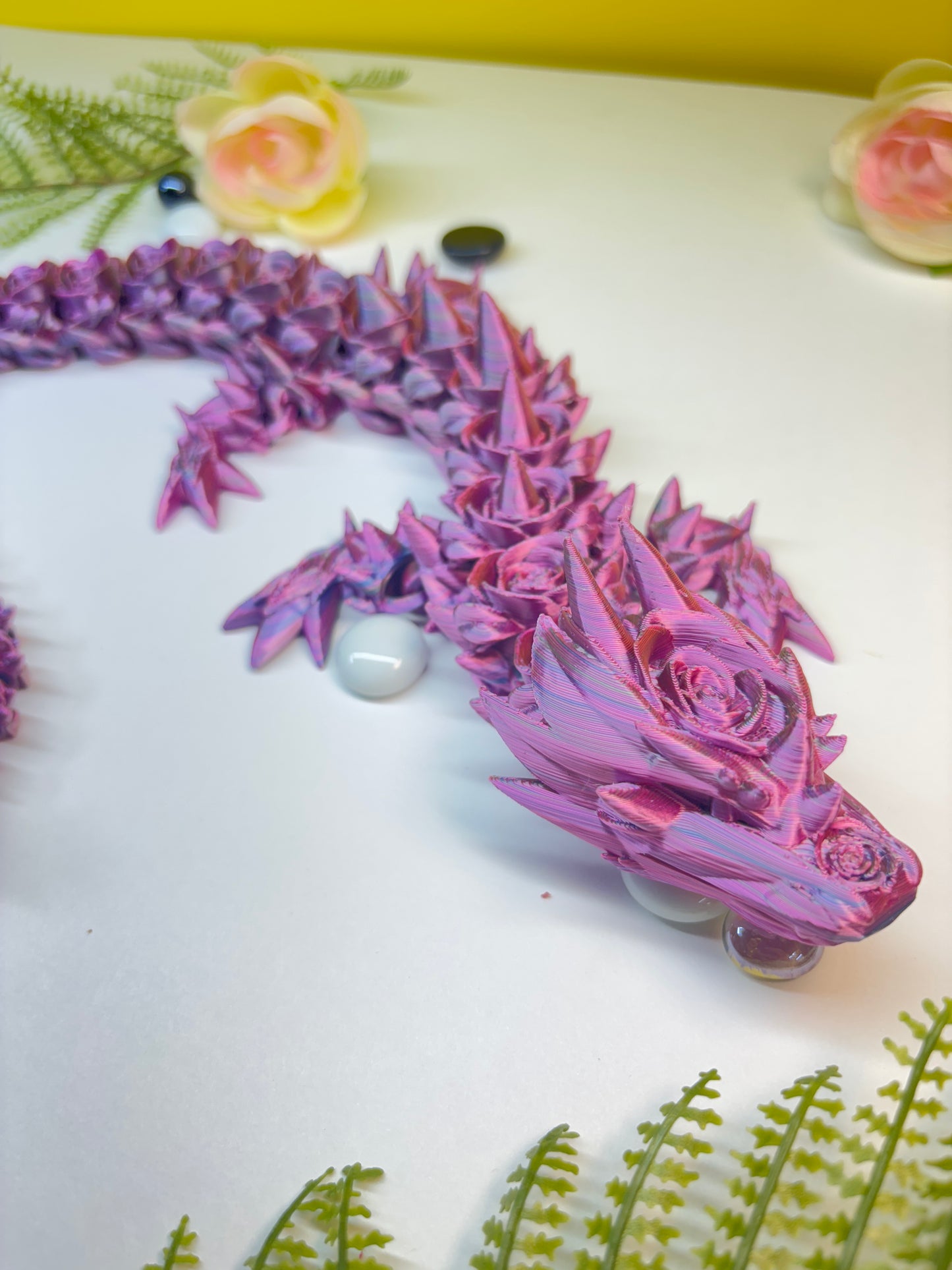 Rose Dragon | PLA | 3D PRINTED |PINK |  |1 OF 1|