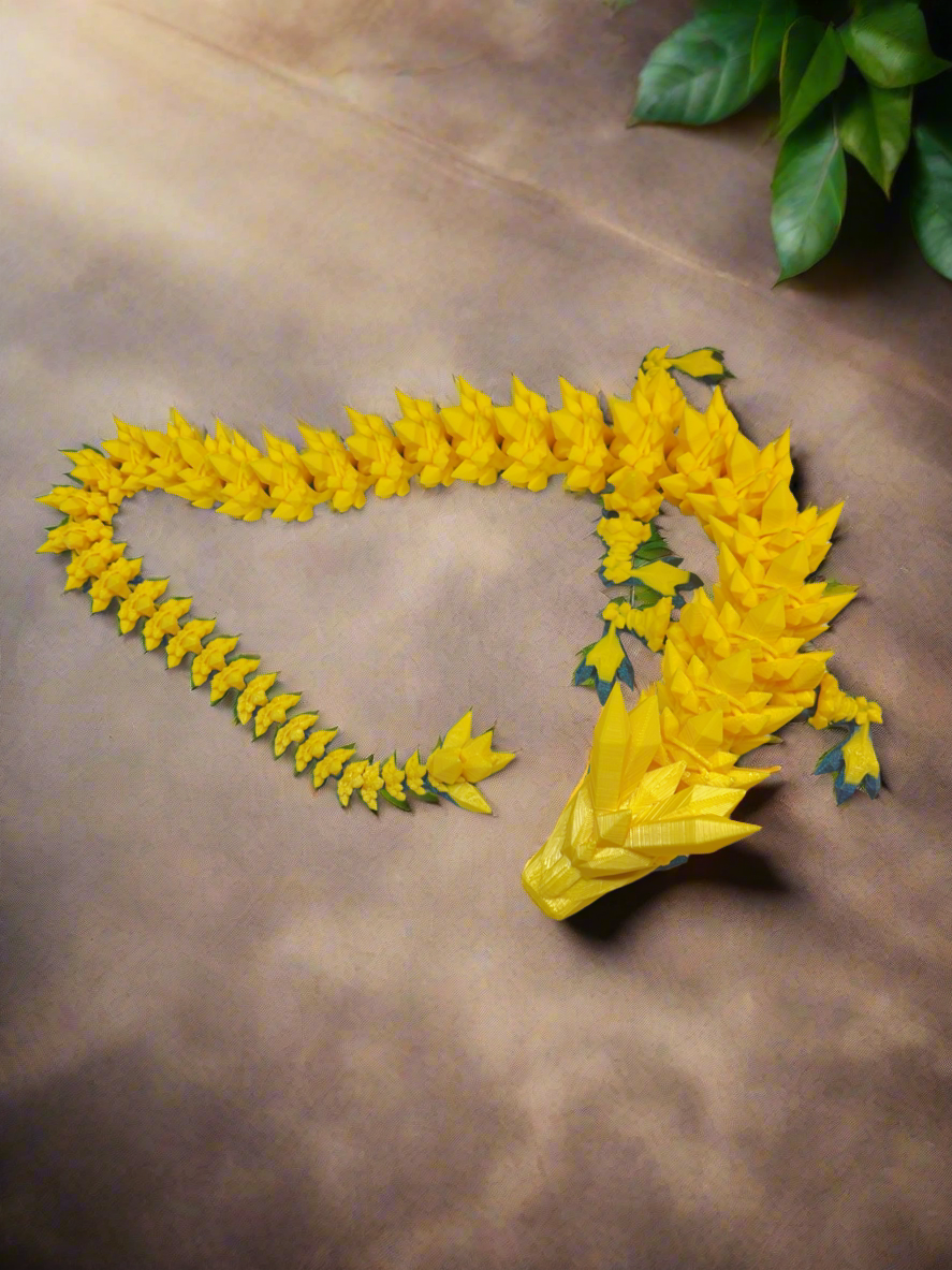 Crystal Dragon | PLA | 3D PRINTED | Yellow& Burnt Titanium | MULTICOLOR