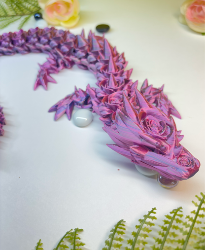 Rose Dragon | PLA | 3D PRINTED |PINK |  |1 OF 1|