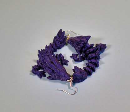 Dragon Earrings | 3D printed | Nickel Free | Hypoallergenic | Cute | Articulating | Rock Dragon | Unique